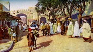 Straßenszene, Kairouan, Tunesien, um 1924 von Unbekannt