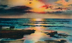 Sonnenuntergang am Pazifik. La Jolla, Kalifornien, um 1941
