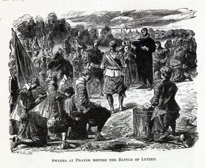 Schweden im Gebet vor der Schlacht bei Lützen, 1882 von Unbekannt