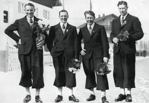 Schwedisches Langlaufteam, Olympische Winterspiele, Garmisch-Partenkirchen, Deutschland, 1936