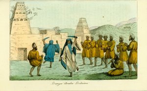 Schwerttanz von nomadischen Beduinen-Arabern in der Nähe des Tals der Könige in Theben von Giovanni Battista Belzoni von Unbekannt