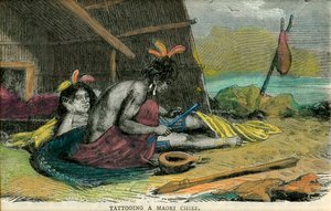 Tätowierung eines Maori-Häuptlings, spätes 19. Jahrhundert