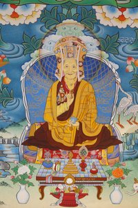 Tempel der Tausend Buddhas, Dashang Kagyu Ling Gemeinde, Gemälde von Kalou Rinpotche, La Boulaye, Frankreich