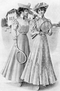 Tennis-Kleider, Mädchenkleidung für August, 1906