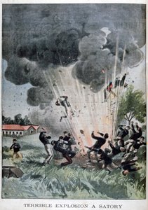 Schreckliche Explosion in Satory, Frankreich, 1902