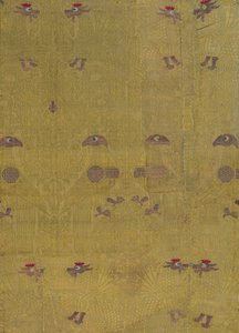 Textil, Vögel, Drachen und Palmettenmotive