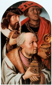 Die Anbetung der Heiligen Drei Könige (Detail), 15. Jahrhundert