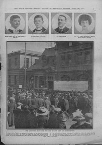 Das qualvolle Warten auf die Liste der Verlorenen in Southampton, 20. April 1912