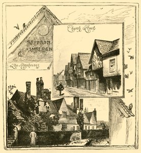Die Armenhäuser, Audley End, und Church Street, Saffron Walden, 1898 von Unbekannt