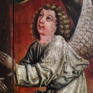 Der Engel. Detail des Heiligen Blutschreins, Mitte des 15. Jahrhunderts von Unbekannt