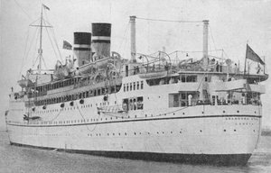 Die Arandora Star zu Beginn einer Friedenszeitreise, um 1938 1940