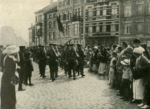 Die Ankunft der britischen Marines in Ostende, Erster Weltkrieg von Unbekannt