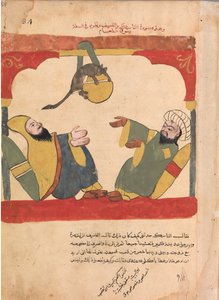 Der Asket und sein Gast mit der Maus stehlen das Essen des Asketen, Folio aus einem Kalila..., 18. Jahrhundert von Unbekannt