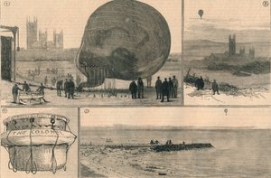 Der versuchte Ballonflug über den Kanal, 1882 von Unbekannt