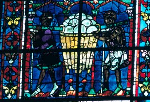 Die Bäcker, Buntglas, Kathedrale von Chartres, Frankreich, 1194-1260