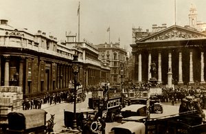 Die Bank of England und Royal Exchange, London, um 1910 von Unbekannt