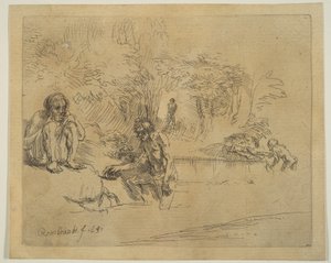 Die Badenden, 1651 von Unbekannt