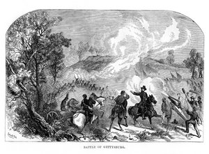 Die Schlacht von Gettysburg, Amerikanischer Bürgerkrieg, 1.-3. Juli 1863 von Unbekannt