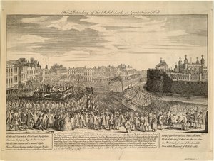 Die Enthauptung der Jakobitenrebellen am Tower Hill, 1746