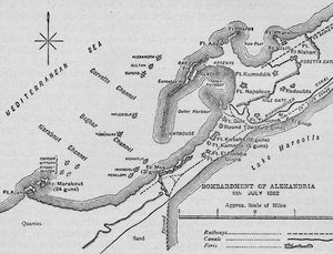 Die Bombardierung von Alexandria: Skizzenkarte, 1902