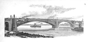 Die Brücke über den Mississippi in St. Louis, 1883 von Unbekannt