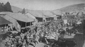 Die britische Armee marschiert durch die Straßen von Pretoria, 1902 von Unbekannt