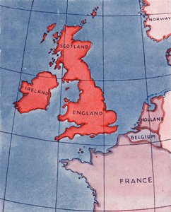 Die Britischen Inseln und Frankreich, Belgien und Holland am Mittag im Hochsommer, 1935