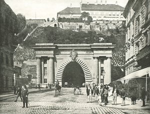 Der Buda-Burg-Tunnel, Budapest, Österreich-Ungarn, 1895 von Unbekannt