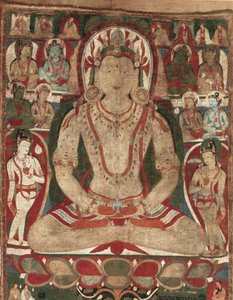 Der Buddha Amitayus begleitet von Bodhisattvas, 11. oder frühes 12. Jahrhundert von Unbekannt