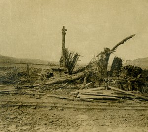 Das Kalvarienberg in Les Éparges, Nordfrankreich, um 1914-1918