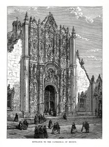 Die Kathedrale, Mexiko-Stadt, Mexiko, 19. Jahrhundert von Unbekannt
