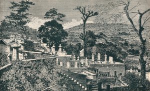 Der Friedhofshügel in Nagasaki, Japan, vor der modernen Stadterweiterung, 1907 von Unbekannt