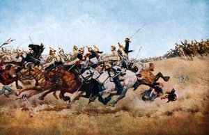 Der Angriff der Kürassiere bei Rezonville, 1870, um 1920 von Unbekannt