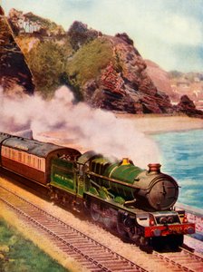 Der Cornish Riviera Express gezogen von einer King-Klasse Lokomotive, 1935-36 von Unbekannt