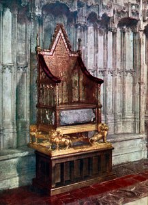 Der Krönungsstuhl mit dem Stein von Scone, Westminster Abbey, London, 1937 von Unbekannt