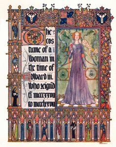 Das Kostüm einer Frau zur Zeit von Edward III., um 1353