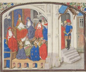 Das Konzil von Clermont im Jahr 1095. Miniatur aus der Historia von Wilhelm von Tyrus, 1460er