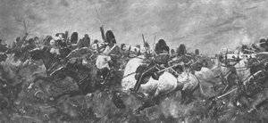 Der Krimkrieg, 1854-56: Die Rallye der Scots Greys...bei Balaklawa, 1901 von Unbekannt
