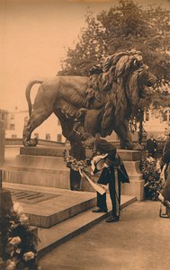 Der kubanische Minister legt einen Kranz zum Gedenken an den unbekannten belgischen Soldaten nieder, Brüssel, Belgien, 1927