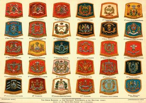 Die Trommelbanner der Kavallerieregimenter der britischen Armee, 1902
