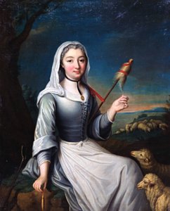 Die Herzogin von Villais im Kostüm, 18. Jahrhundert