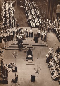 Der Herzog von Kent huldigt dem neu gekrönten König George VI., 1937