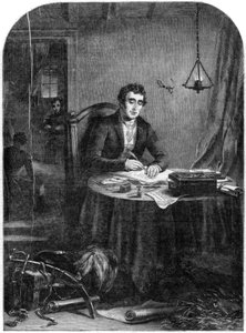 Der Herzog von Wellington schreibt die Depeschen nach der Schlacht von Waterloo, 1815, 1852