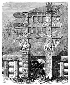 Das Osttor des Sanchi Tope, Indien, 1895 von Unbekannt