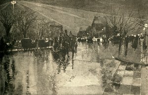 Das elektrische Licht am Madison Square, New York, an einem bewölkten Abend, 1882
