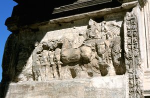 Der Kaiser Titus führt seine Truppen, Wandrelief, Rom