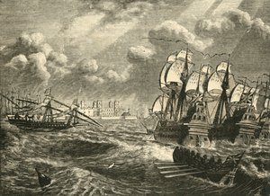 Die englische Flotte vor Cádiz, 1596, 1890