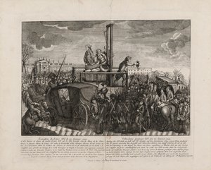 Die Hinrichtung von Ludwig XVI. auf dem Place de la Révolution am 21. Januar 1793, ca. 1793 von Unbekannt