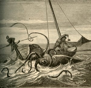 Die Fischer kämpfen mit dem Riesenkalmar, 1881