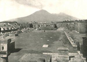 Das Forum in Pompeji und Vesuv, Italien, 1895 von Unbekannt
